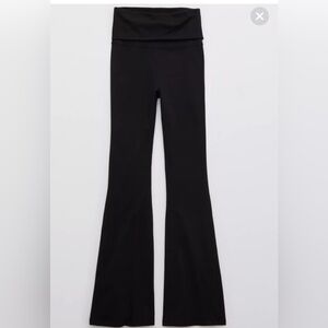Black Flare Leggings, Aerie, XS-short